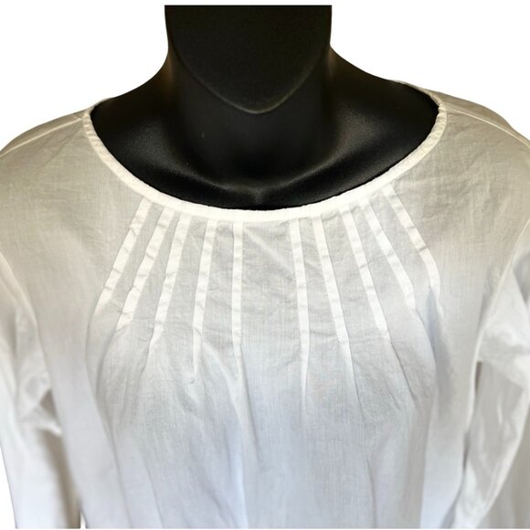 Benetton White Embroidered Cotton Blouse – Size M - Picture 4 of 15